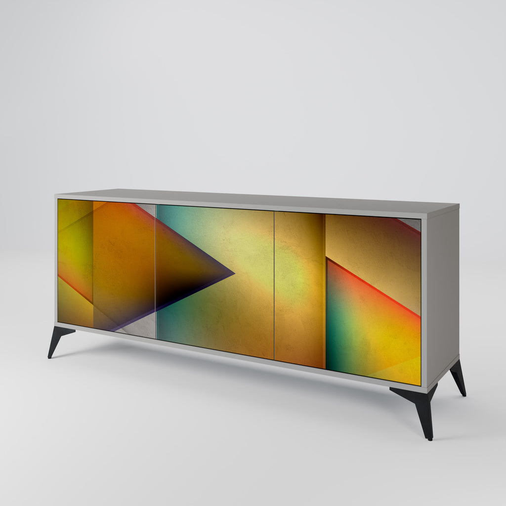 PIERCING SHARPNESS 3-Door Sideboard in Grey Finish