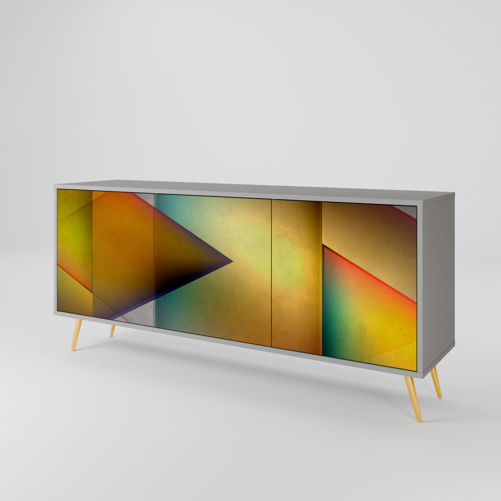 PIERCING SHARPNESS 3-Door Sideboard in Grey Finish