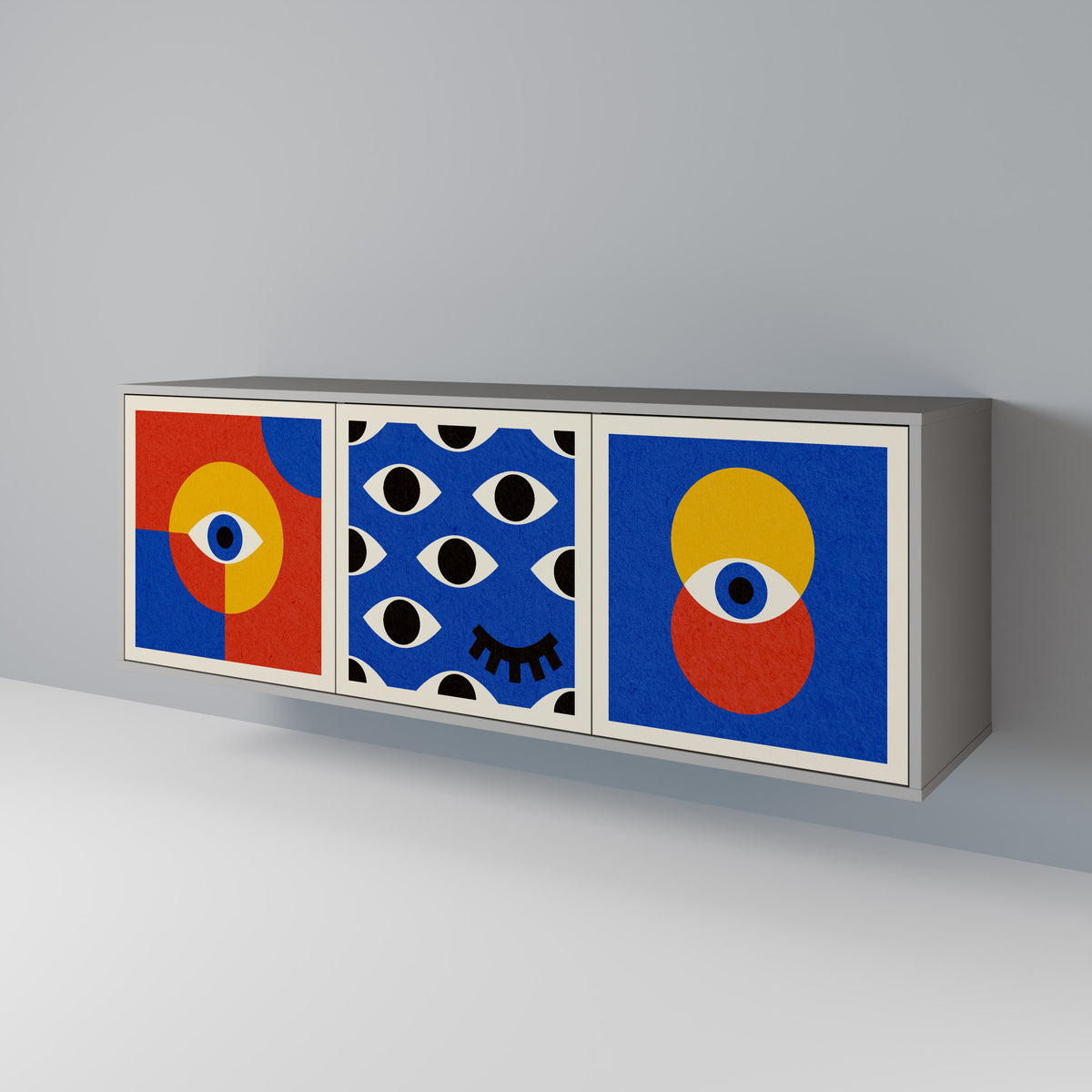 GEOMETRIC EYES Aparador de 3 Puertas