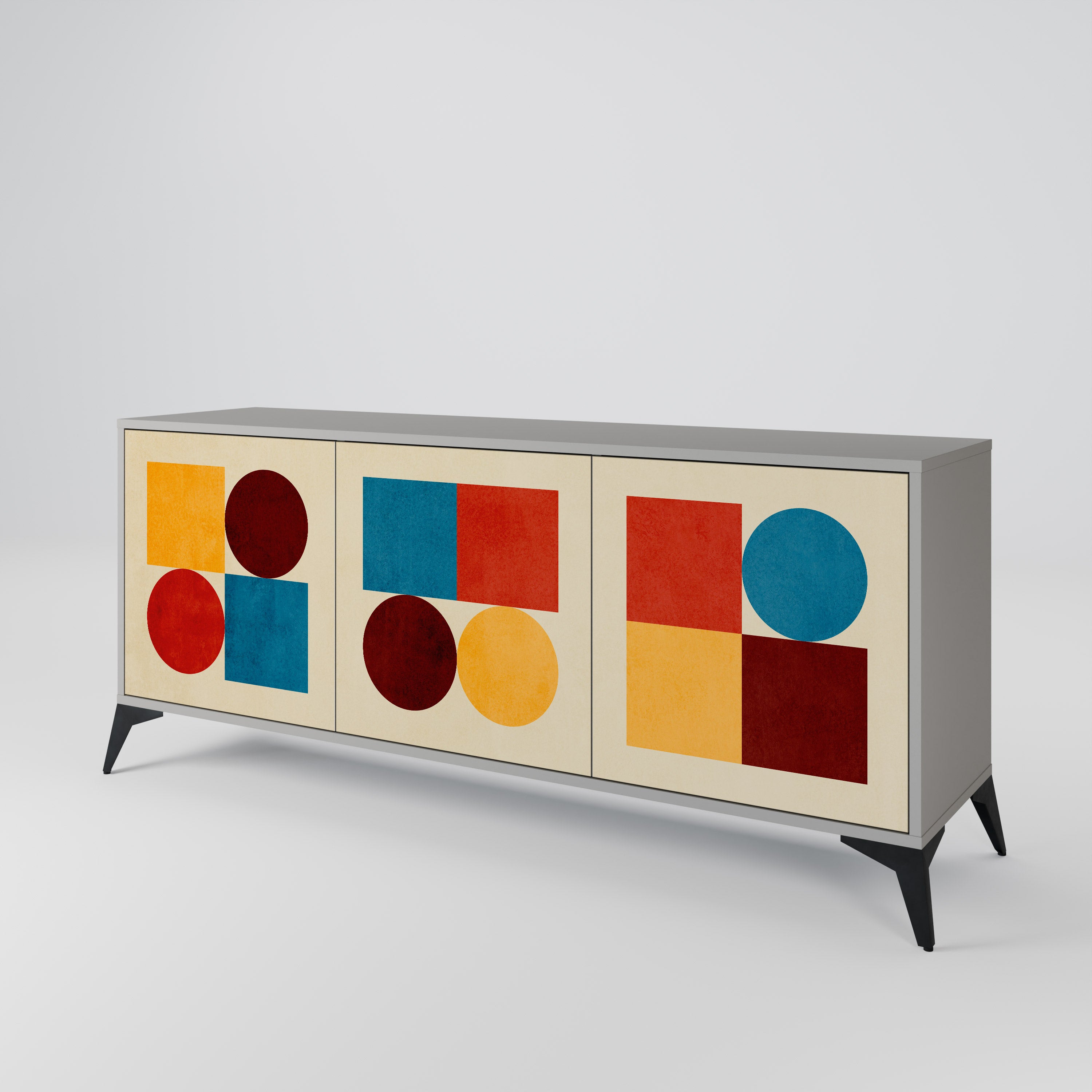 GEOMETRIC PUZZLE 3-Door Sideboard