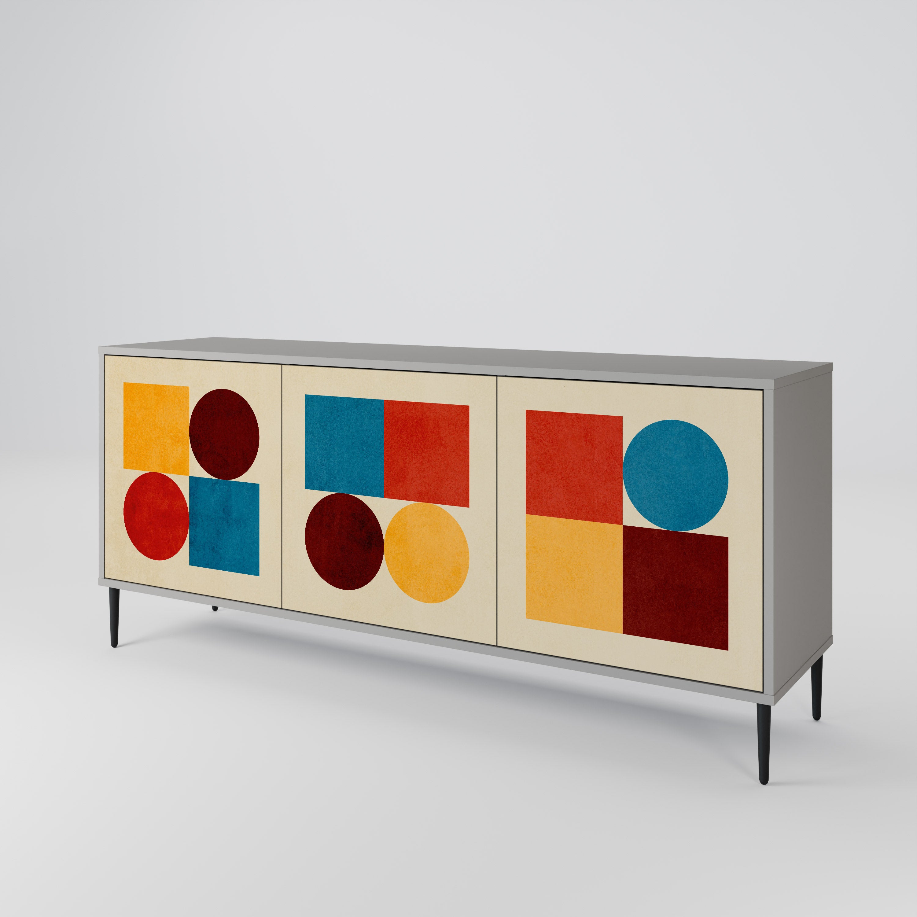 GEOMETRIC PUZZLE 3-Door Sideboard