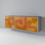 STRENGTHENING RELATION Aparador de 3 Puertas en Acabado Gris