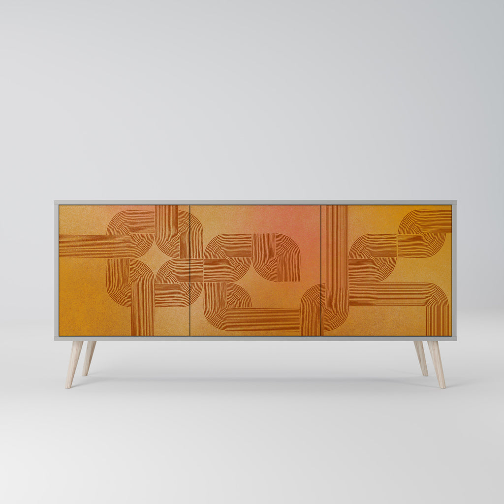 STRENGTHENING RELATION 3-Door Sideboard in Grey Finish