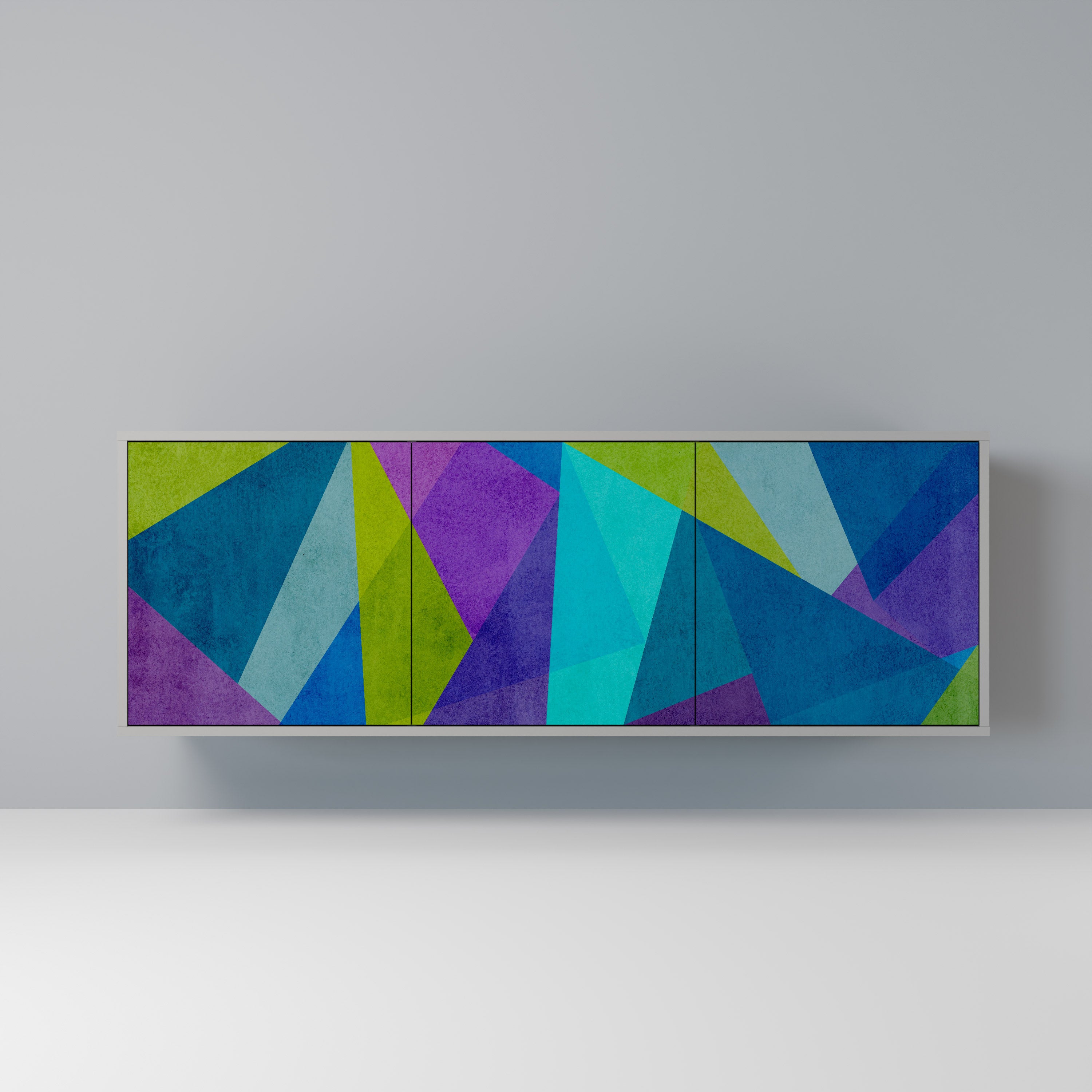 COLD SHOWCASE 3-Door Sideboard in Grey Finish