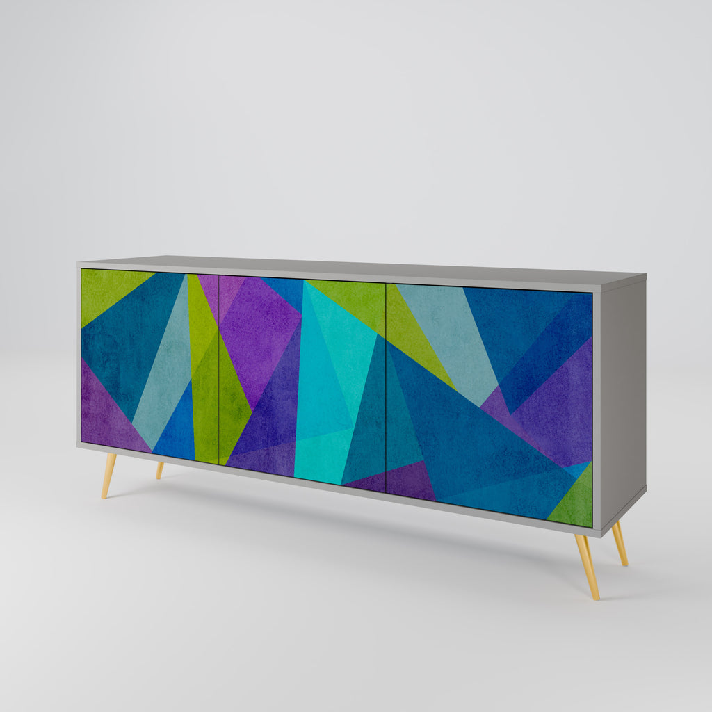 COLD SHOWCASE 3-Door Sideboard in Grey Finish