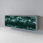 POLYGONAL FLOATING 3-Door Sideboard in Grey Finish