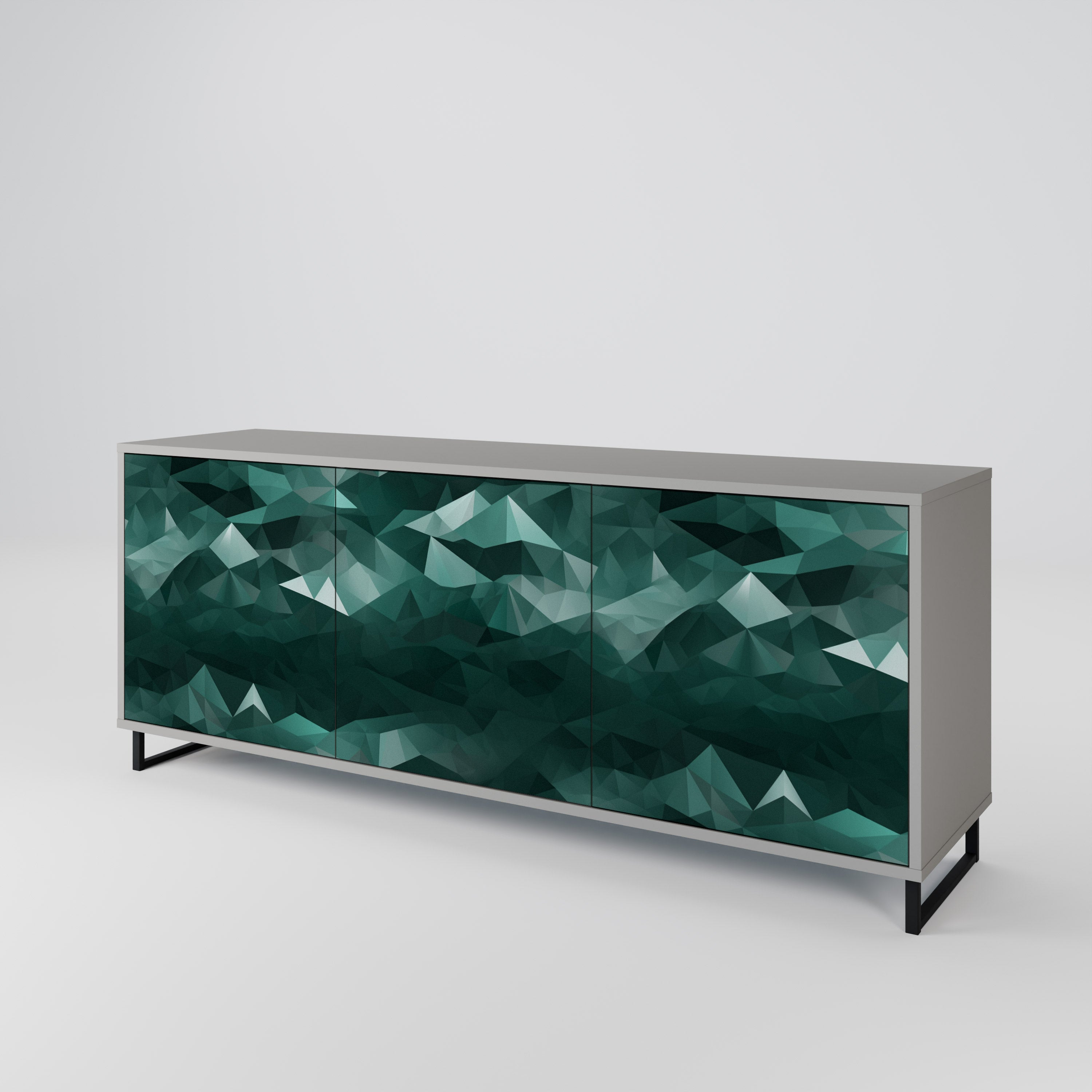 POLYGONAL FLOATING 3-Door Sideboard