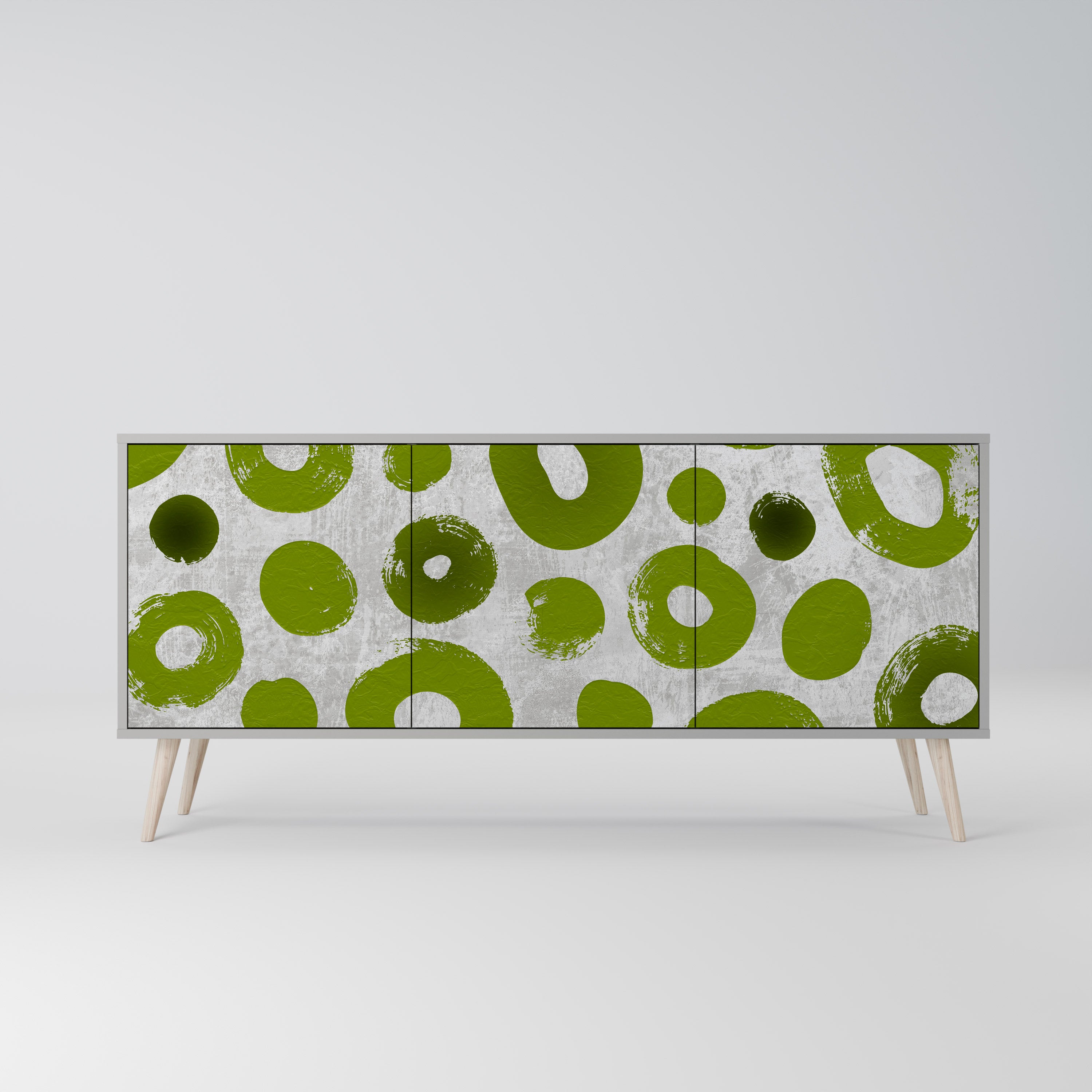 GREEN RHAPSODY 3-Door Sideboard in Grey Finish