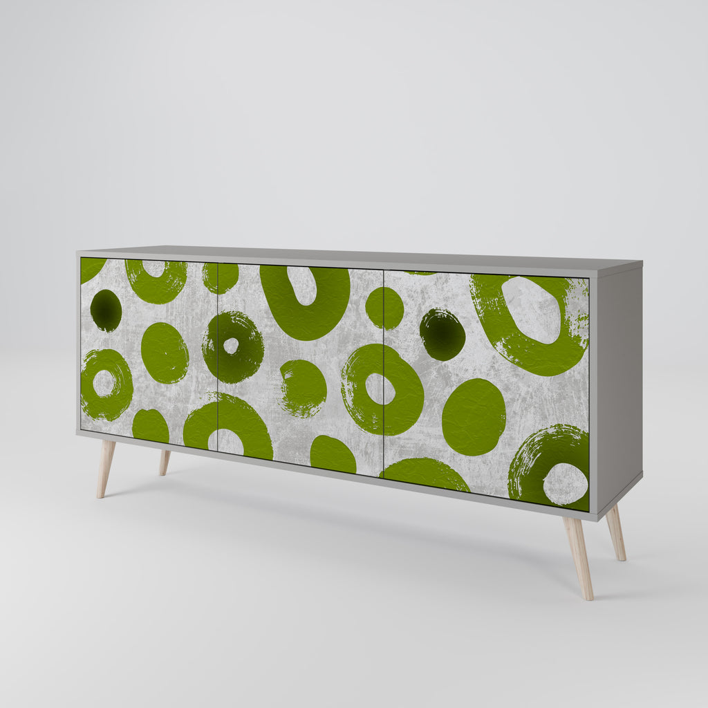 GREEN RHAPSODY 3-Door Sideboard in Grey Finish