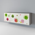 COLORFUL COSMOS 3-Door Sideboard in Grey Finish