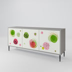 COLORFUL COSMOS 3-Door Sideboard in Grey Finish