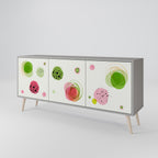 COLORFUL COSMOS 3-Door Sideboard in Grey Finish