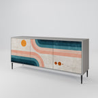 TWO HALVES Aparador de 3 Puertas en Acabado Gris