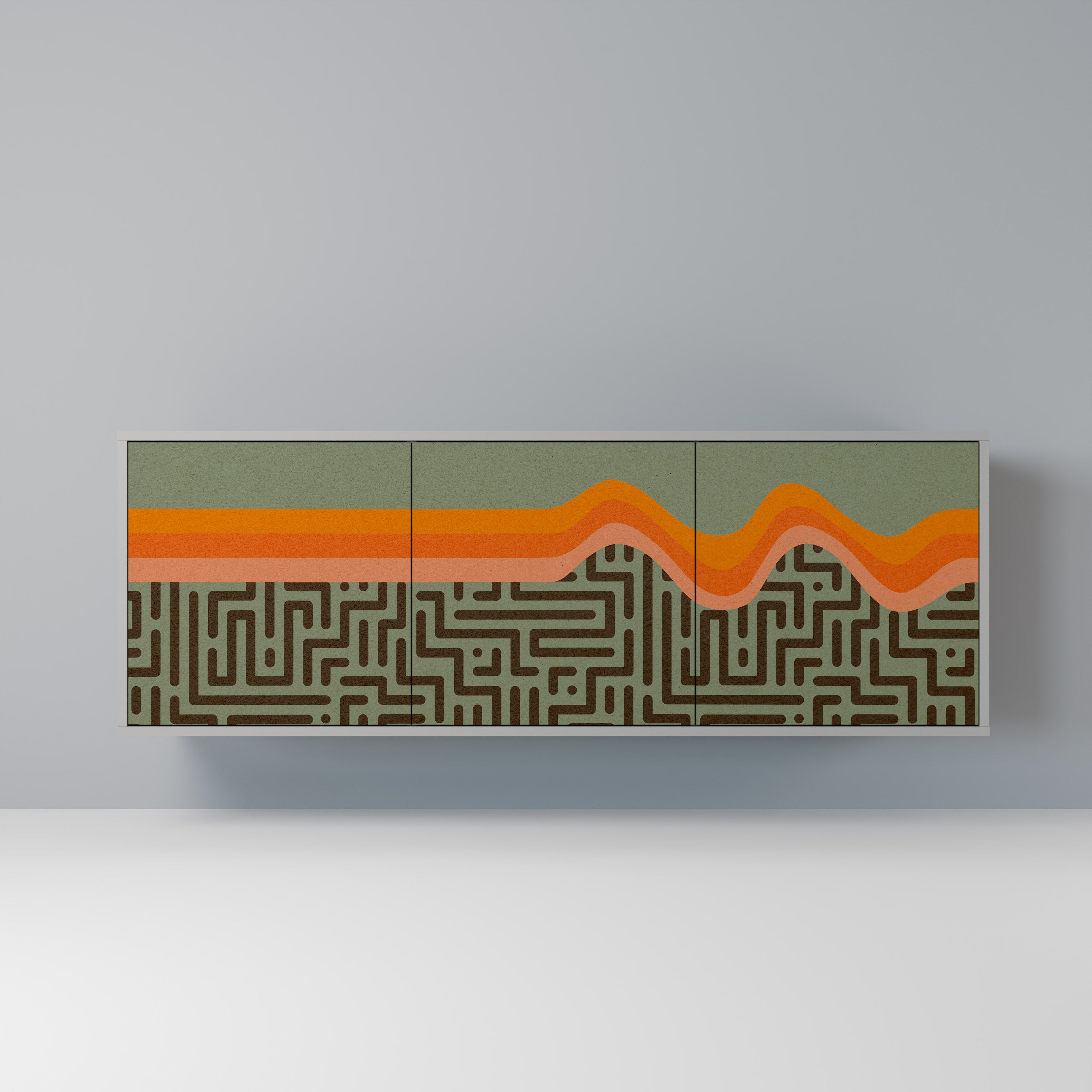 SIMPLE SOLUTIONS 3-Door Sideboard in Grey Finish