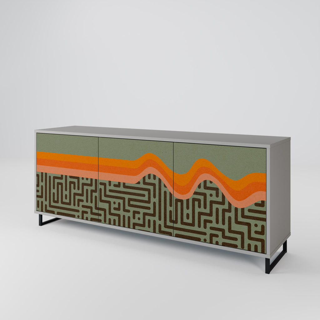 SIMPLE SOLUTIONS 3-Door Sideboard in Grey Finish