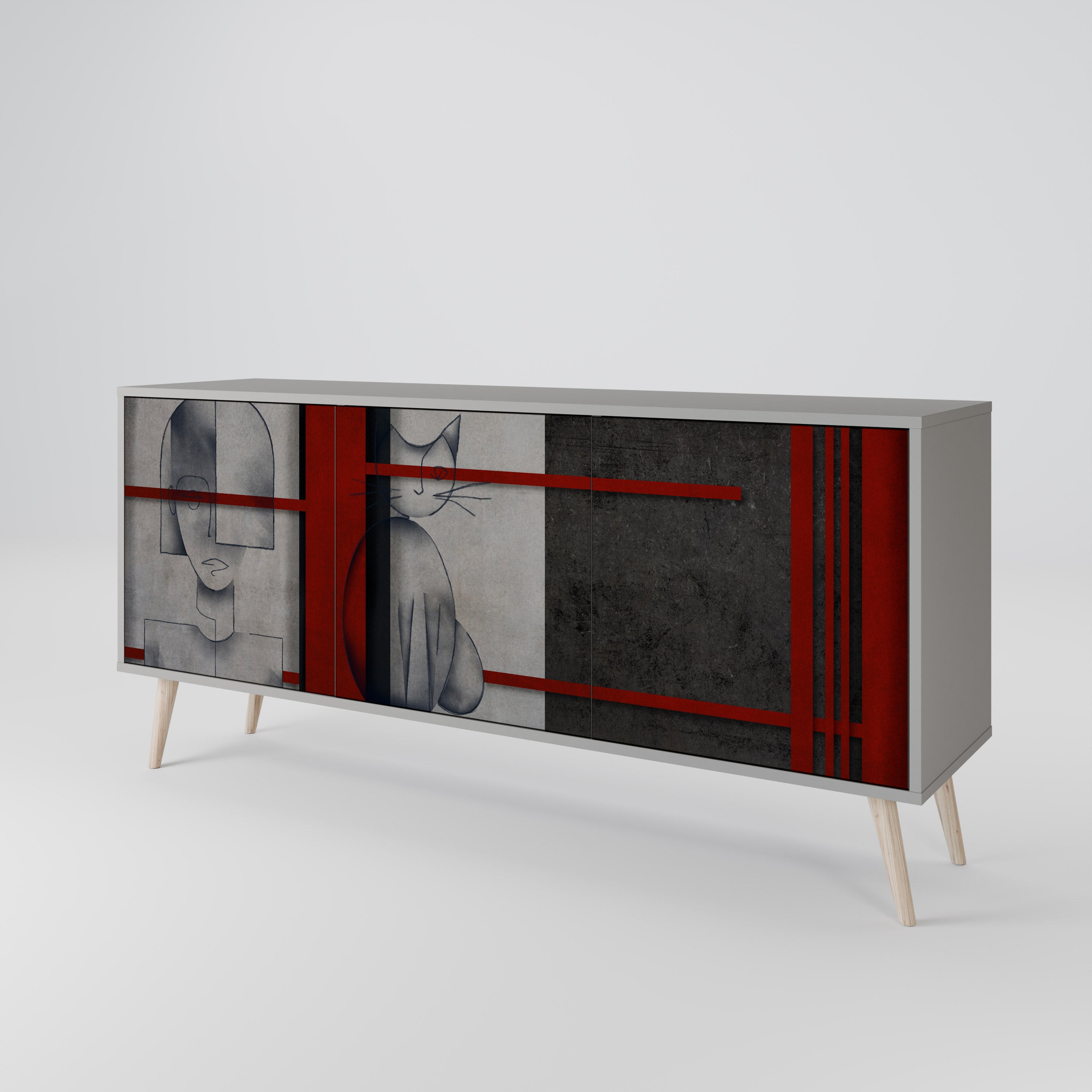 GRAY FIGURES 3-Door Sideboard
