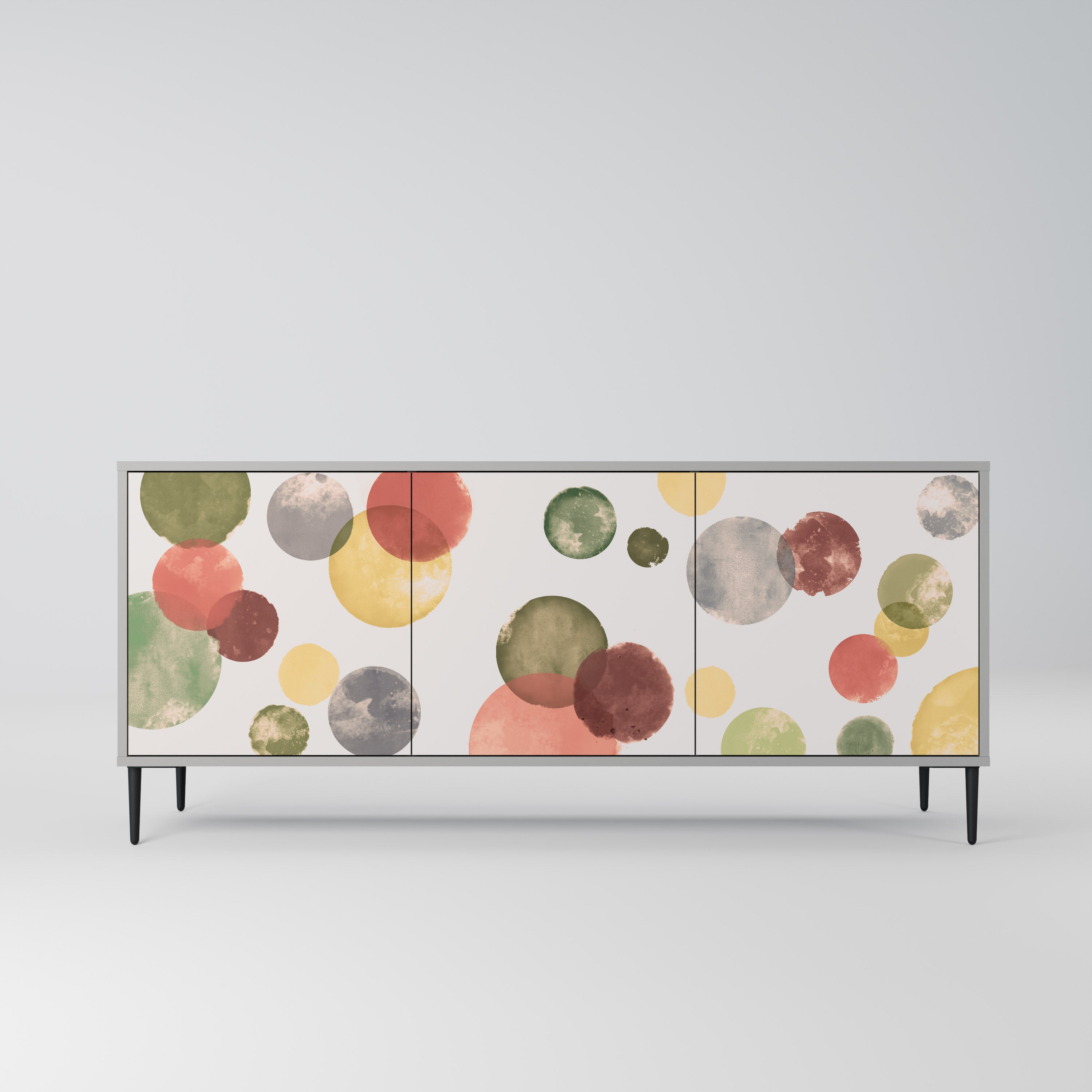 FLEETING HAPPINESS 3-Door Sideboard in Grey Finish