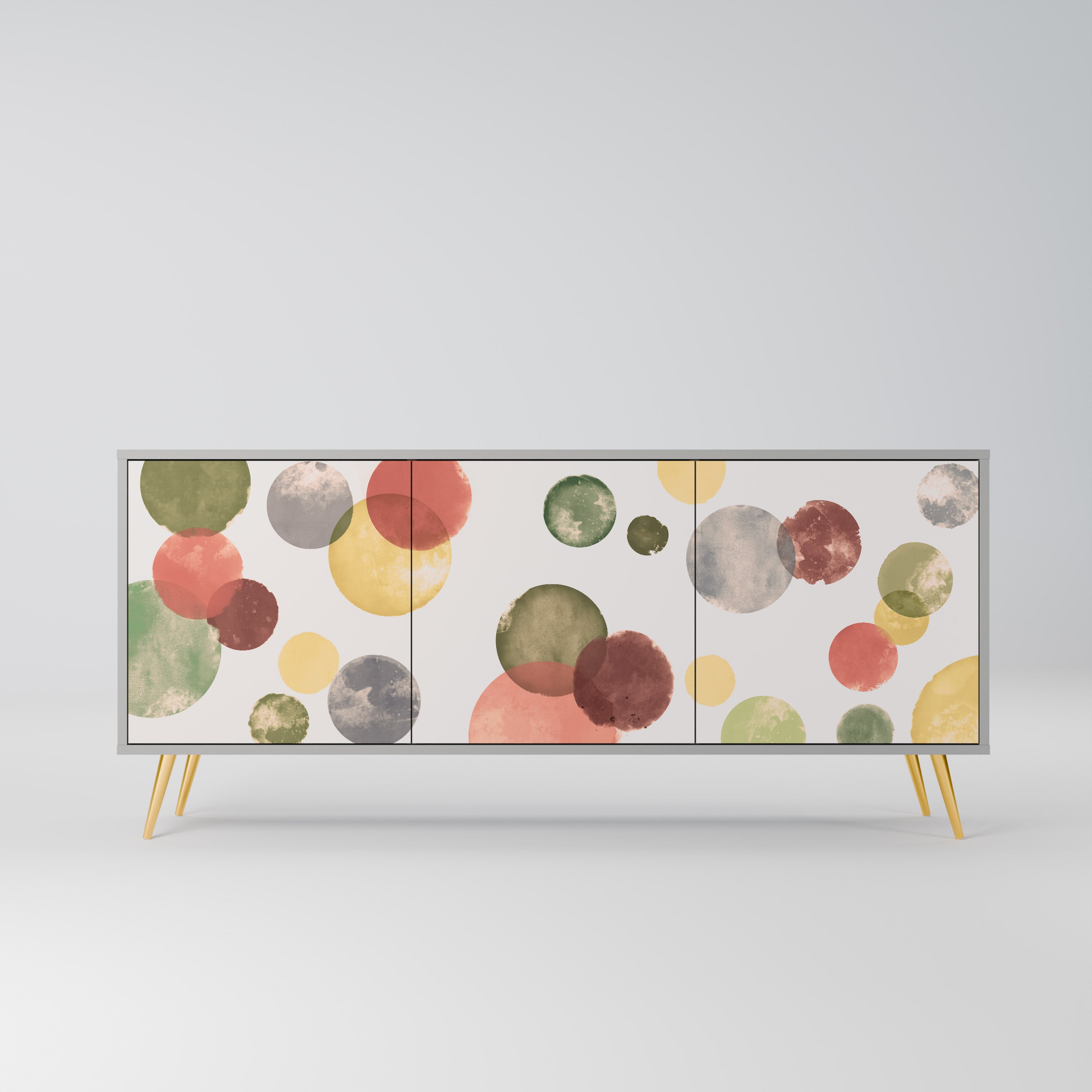 FLEETING HAPPINESS 3-Door Sideboard in Grey Finish