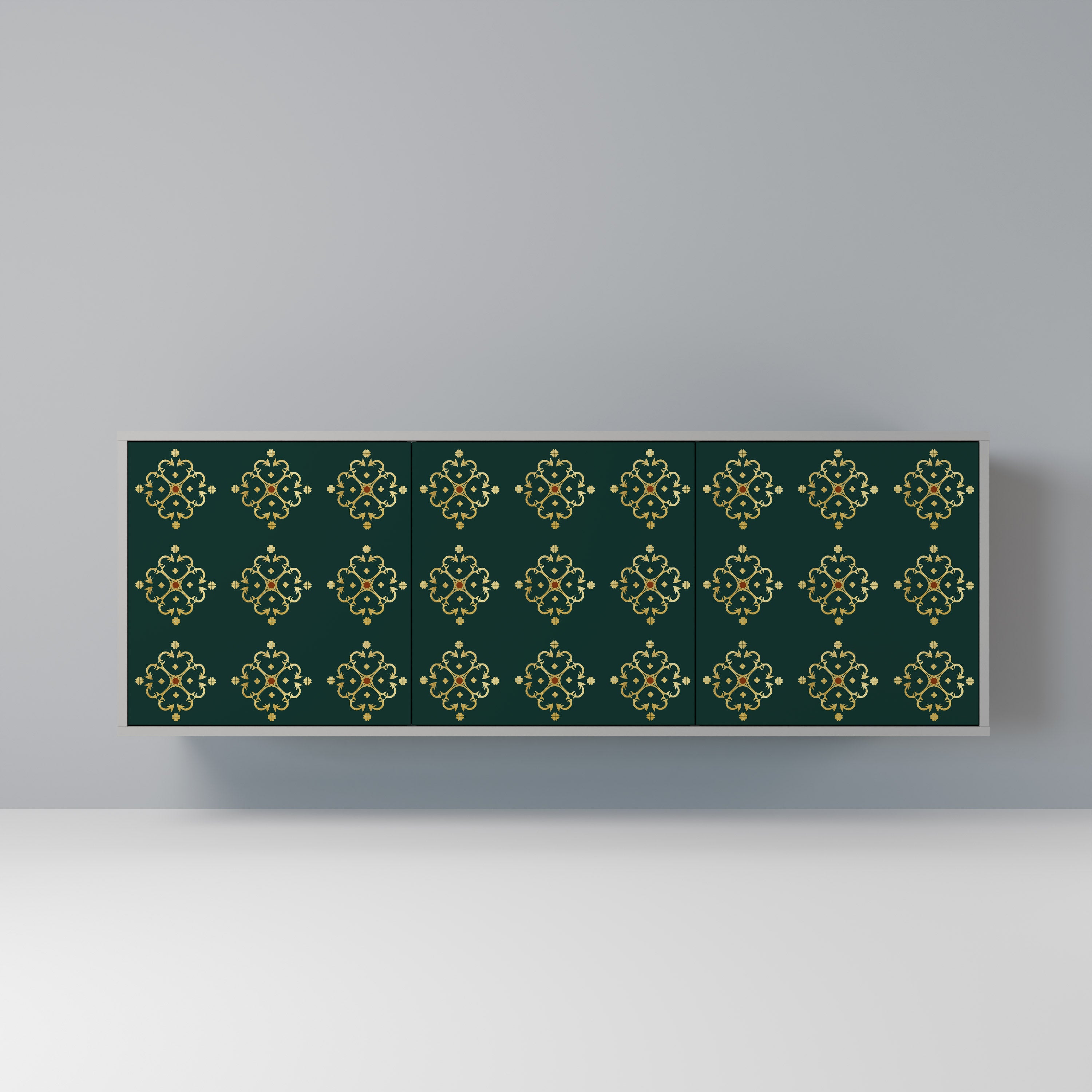 ROYAL MEDALLION 3-Door Sideboard in Grey Finish