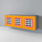 TEARS IN HEAVEN Aparador de 3 Puertas en Acabado Gris