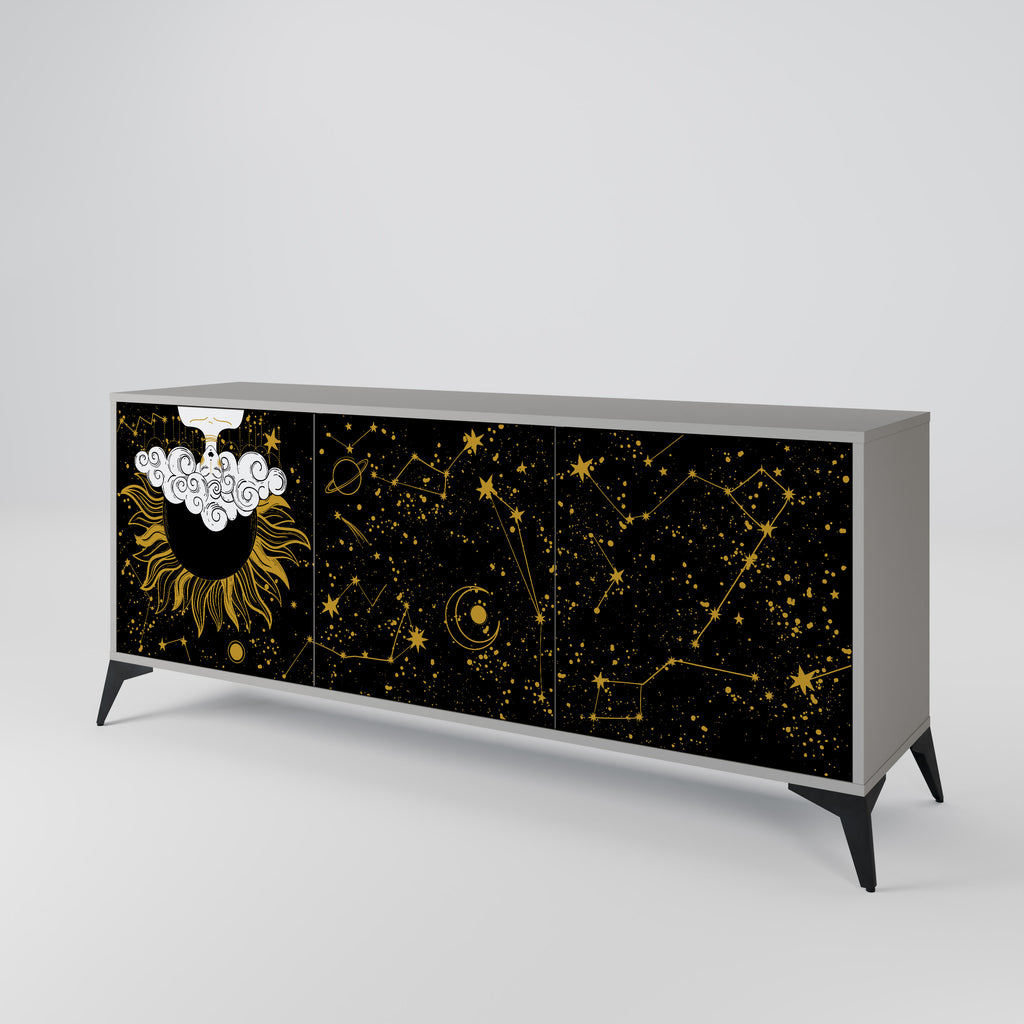 STELLAR CONSTELLATIONS 3-Door Sideboard in Grey Finish