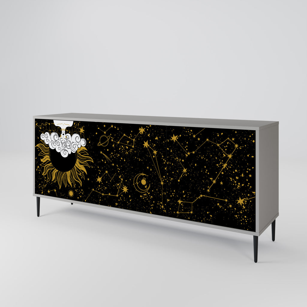 STELLAR CONSTELLATIONS 3-Door Sideboard in Grey Finish