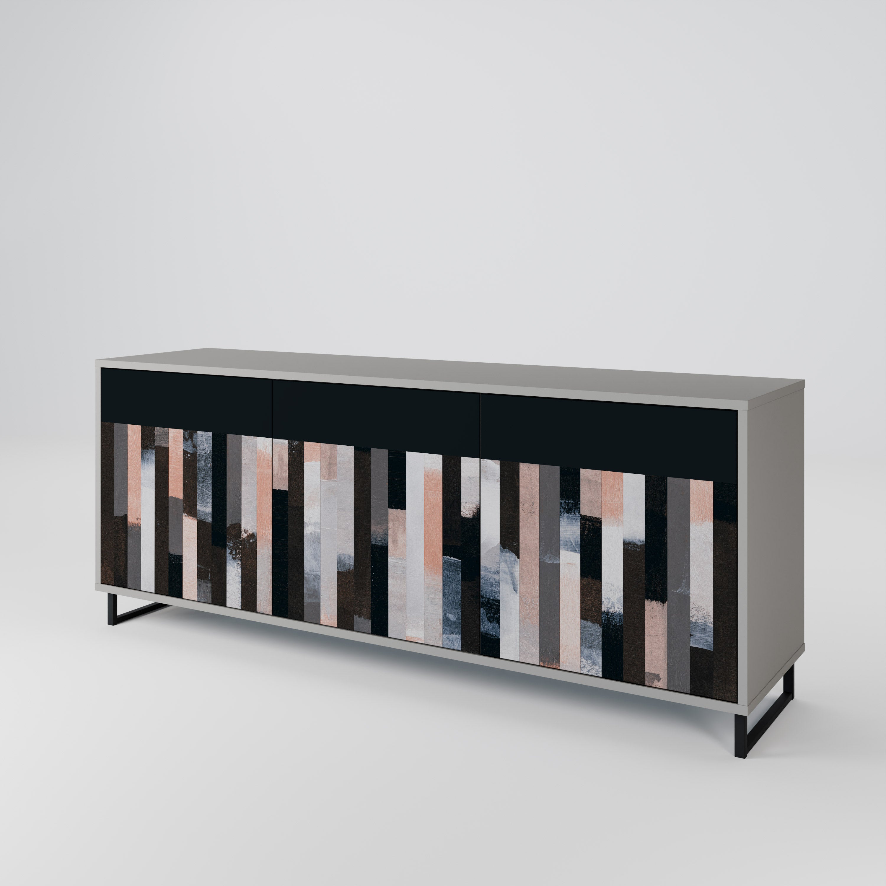 COLLAGE OF RECTANGLES 3-Door Sideboard
