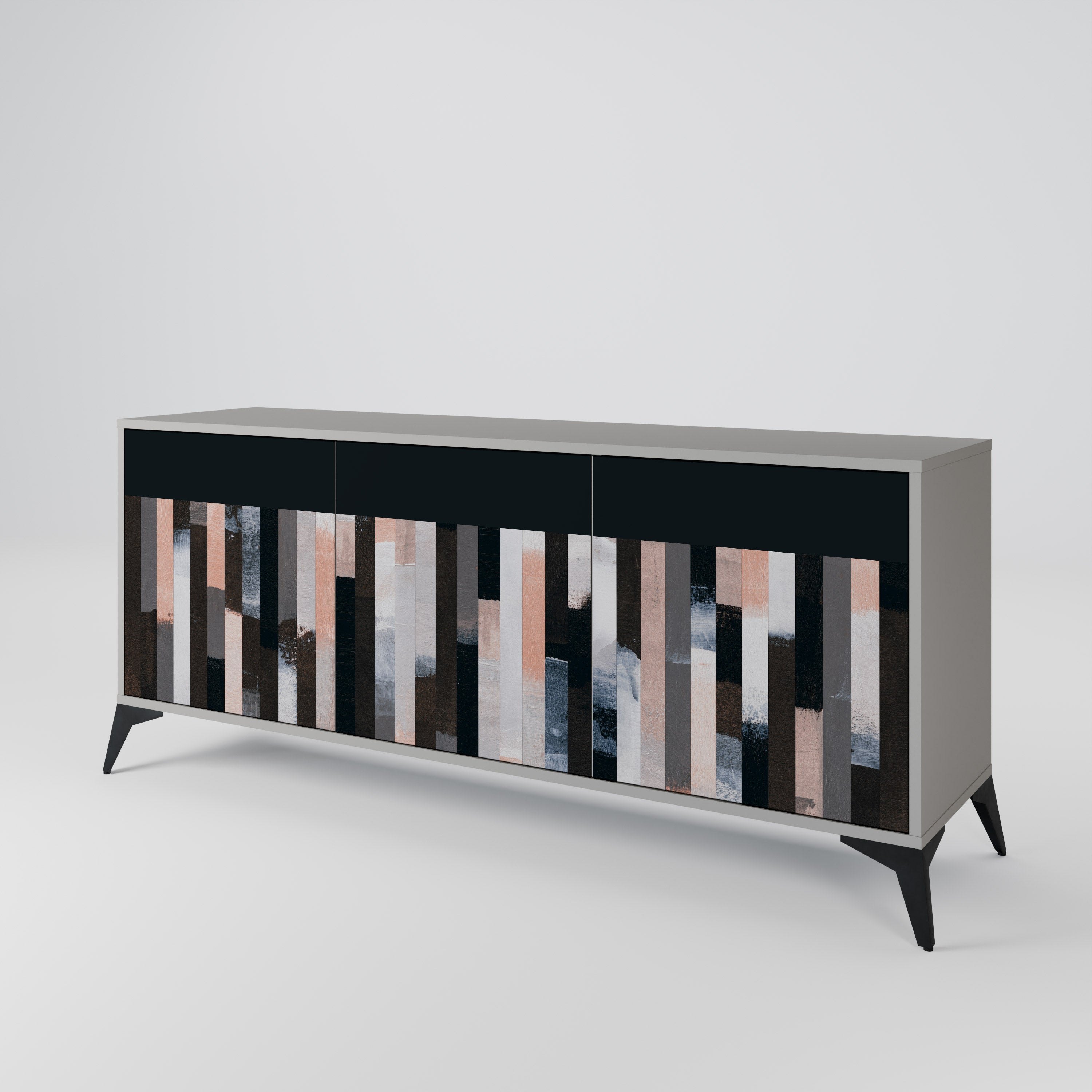 COLLAGE OF RECTANGLES 3-Door Sideboard
