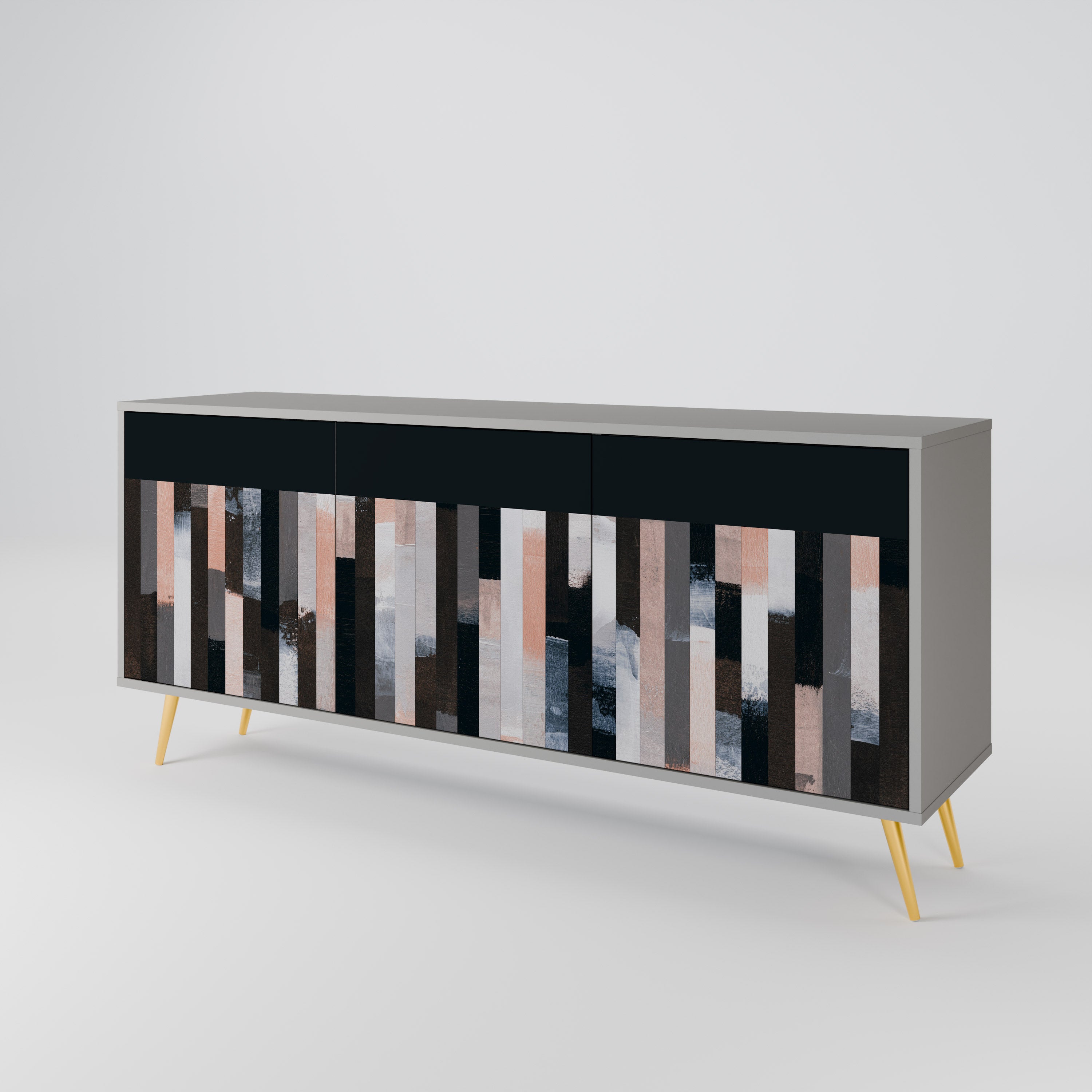 COLLAGE OF RECTANGLES 3-Door Sideboard