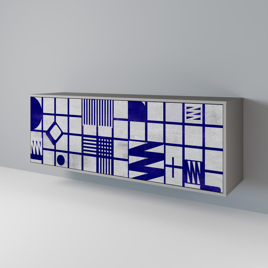 THE RIGHT PLACES 3-Door Sideboard in Grey Finish