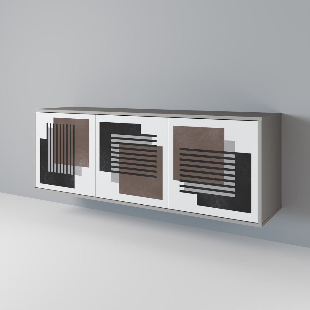SHADOW SYNCHRONY 3-Door Sideboard in Grey Finish