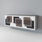 SHADOW SYNCHRONY Aparador de 3 Puertas en Acabado Gris