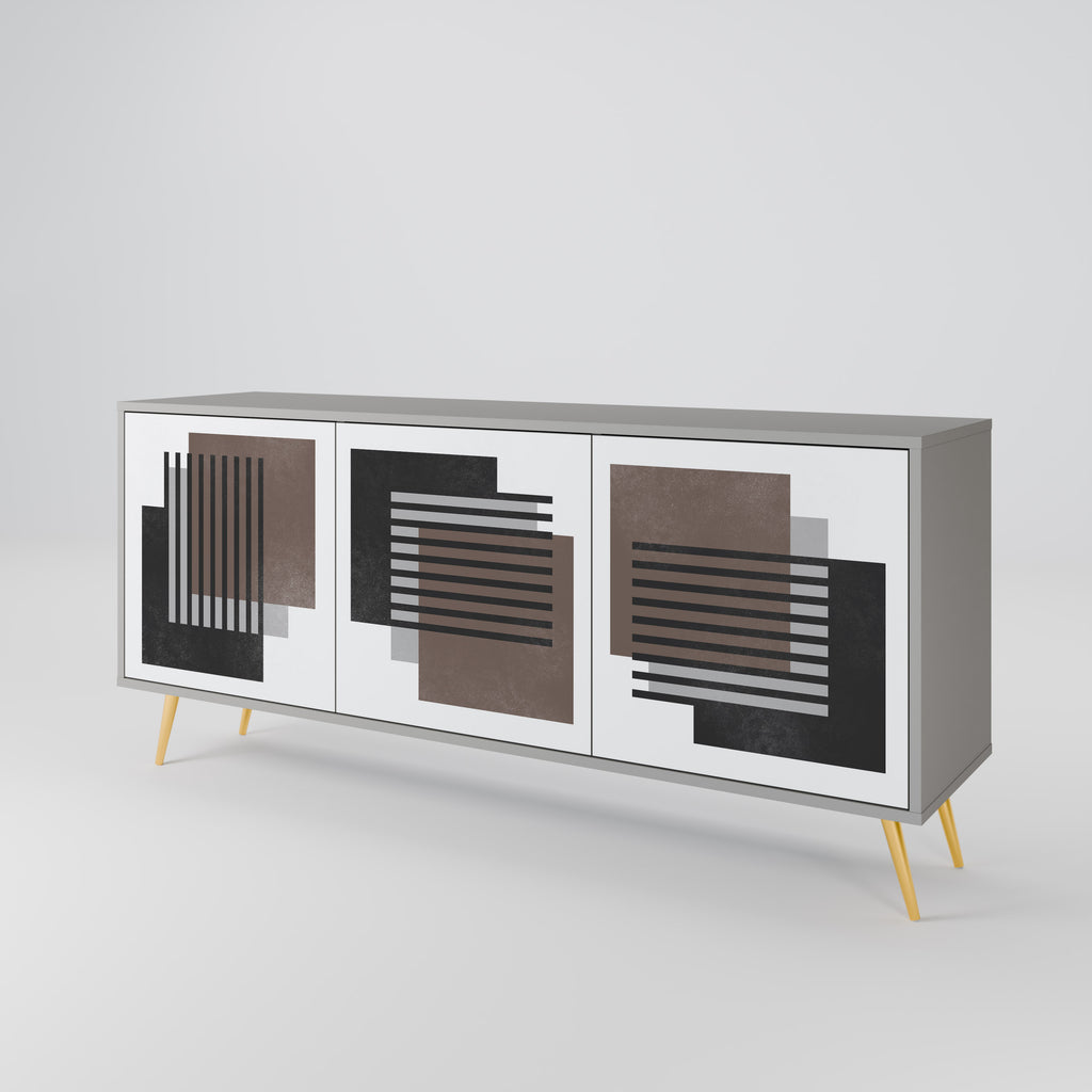 SHADOW SYNCHRONY 3-Door Sideboard in Grey Finish