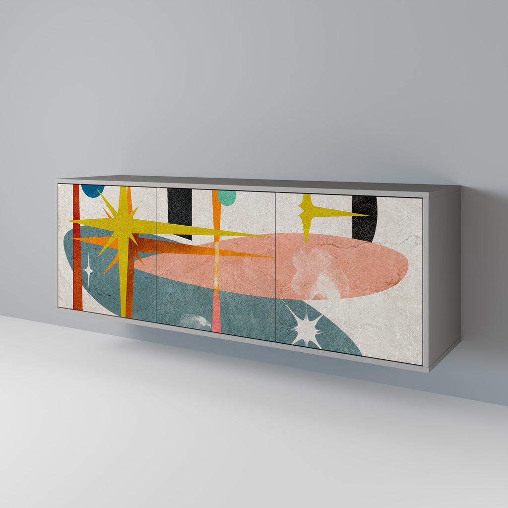 INTERSTELLAR VIBES 3-Door Sideboard in Grey Finish