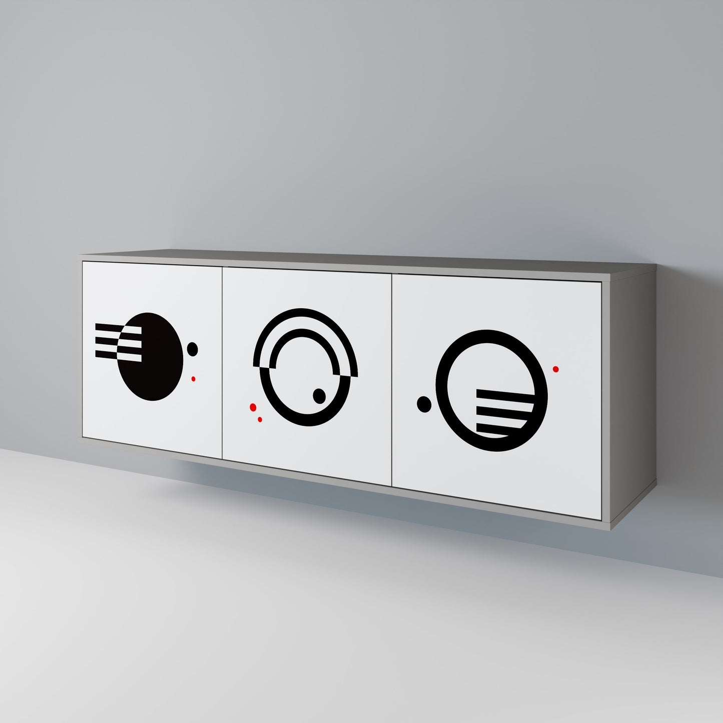BLACK AND WHITE COMBINATION Aparador de 3 Puertas