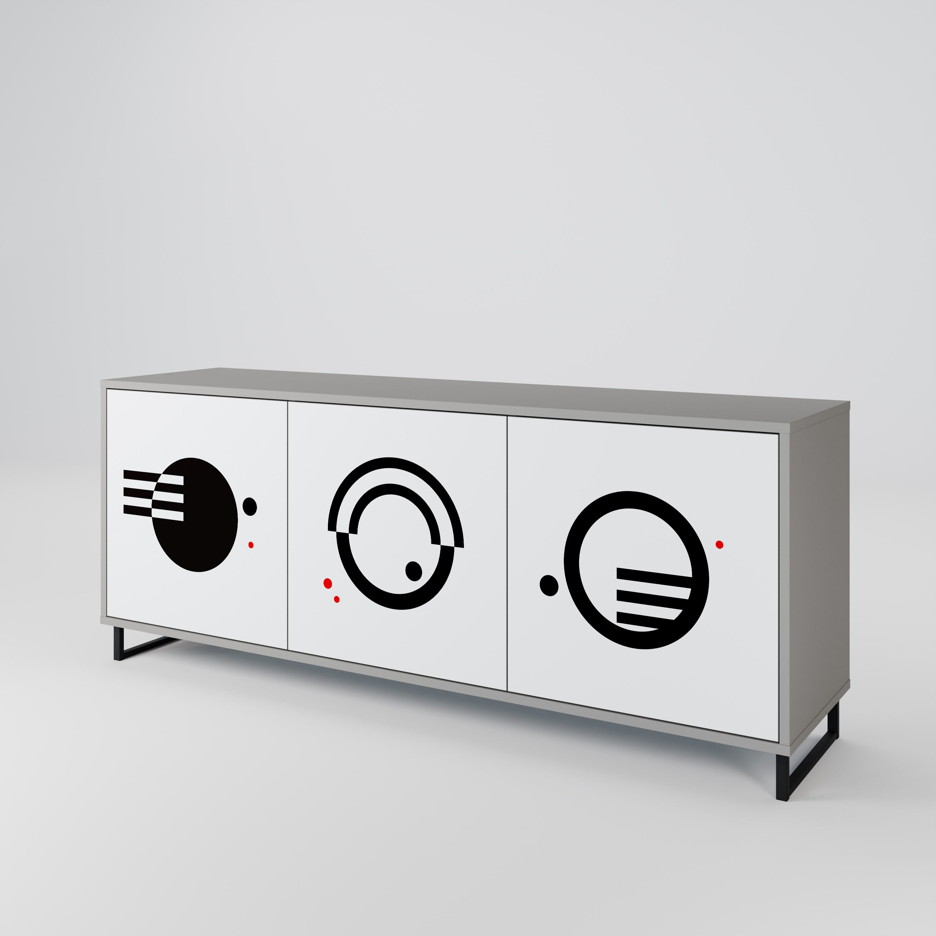 BLACK AND WHITE COMBINATION 3-Door Sideboard