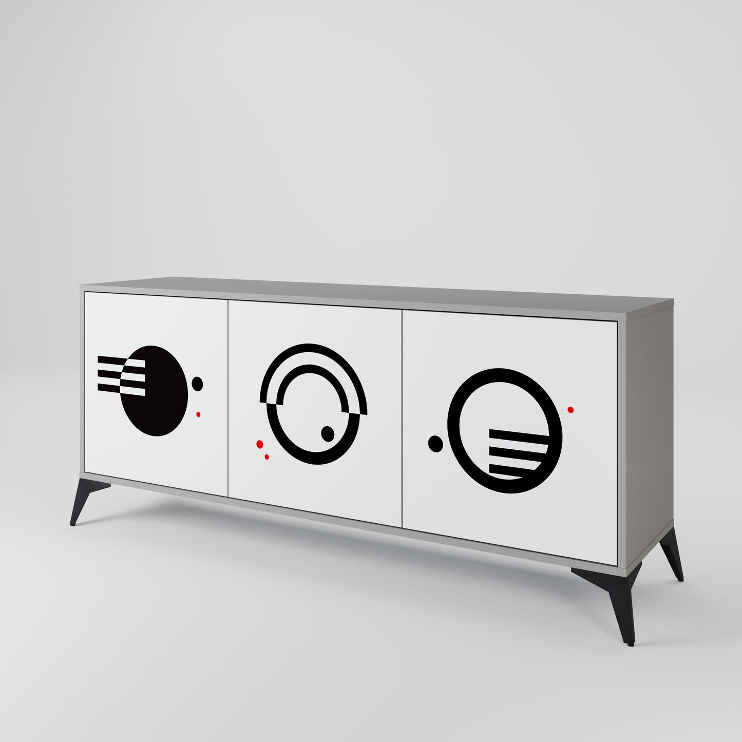 BLACK AND WHITE COMBINATION Aparador de 3 Puertas