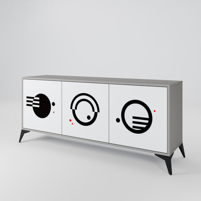 BLACK AND WHITE COMBINATION Aparador de 3 Puertas