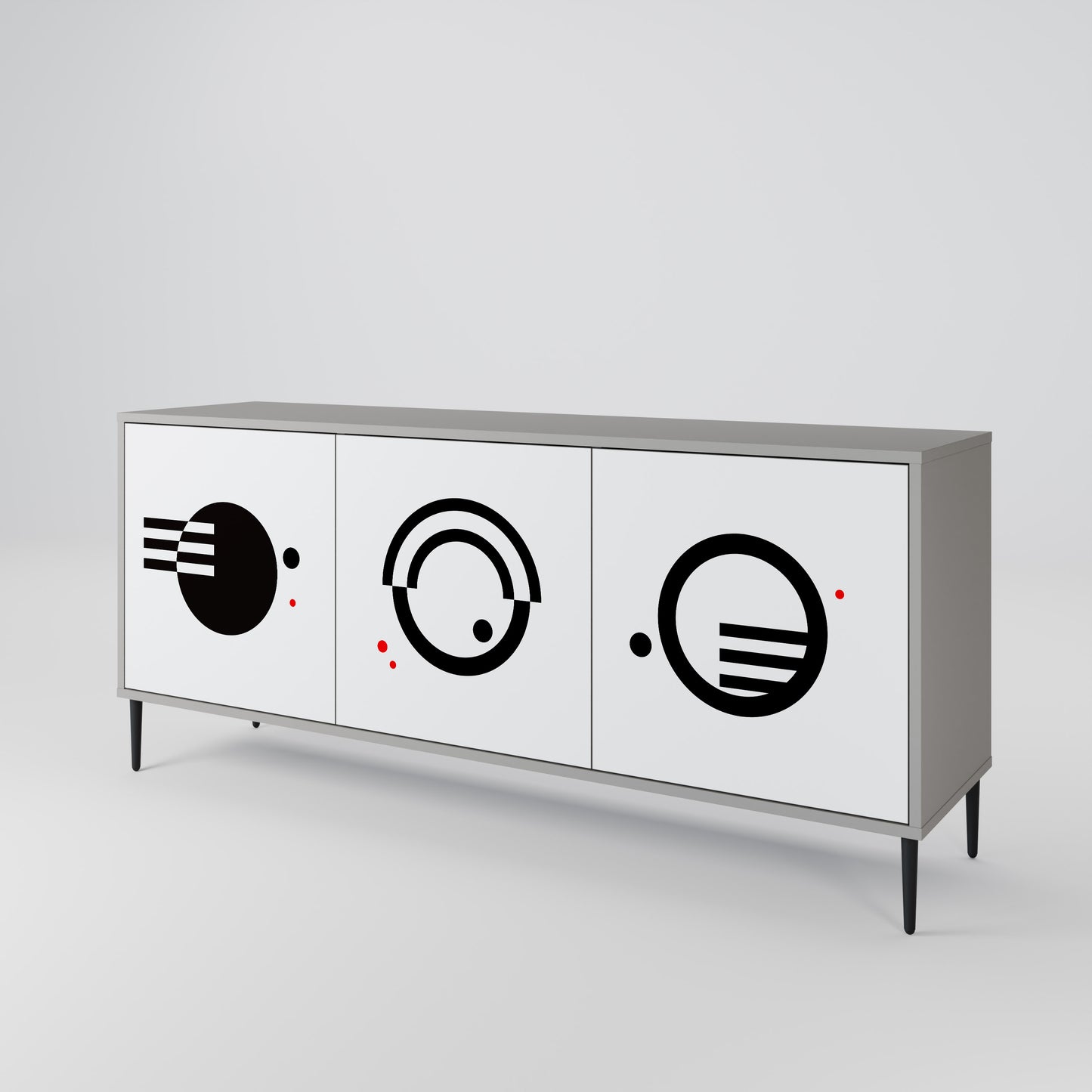 BLACK AND WHITE COMBINATION Aparador de 3 Puertas