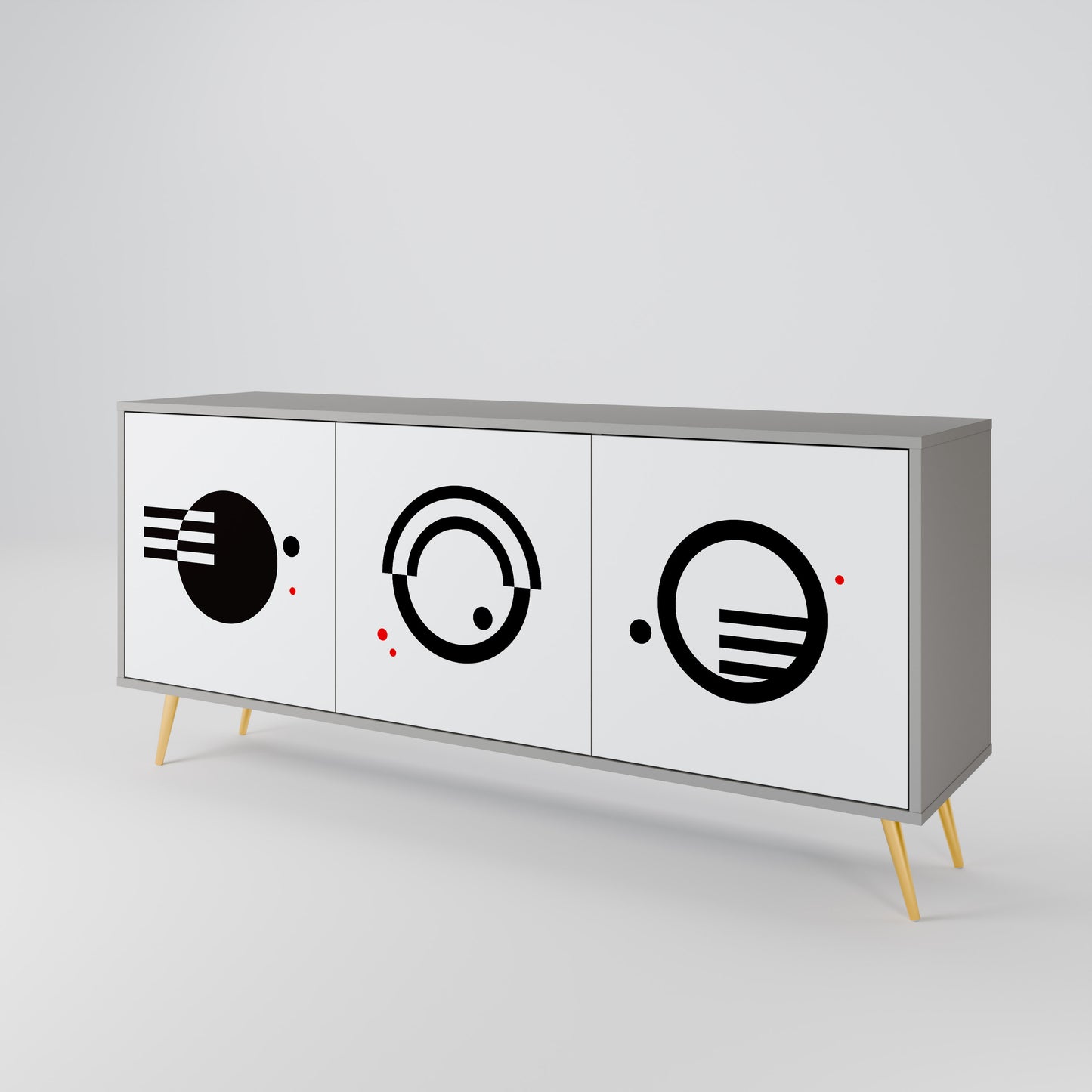 BLACK AND WHITE COMBINATION Aparador de 3 Puertas