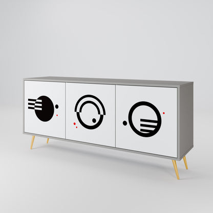 BLACK AND WHITE COMBINATION Aparador de 3 Puertas