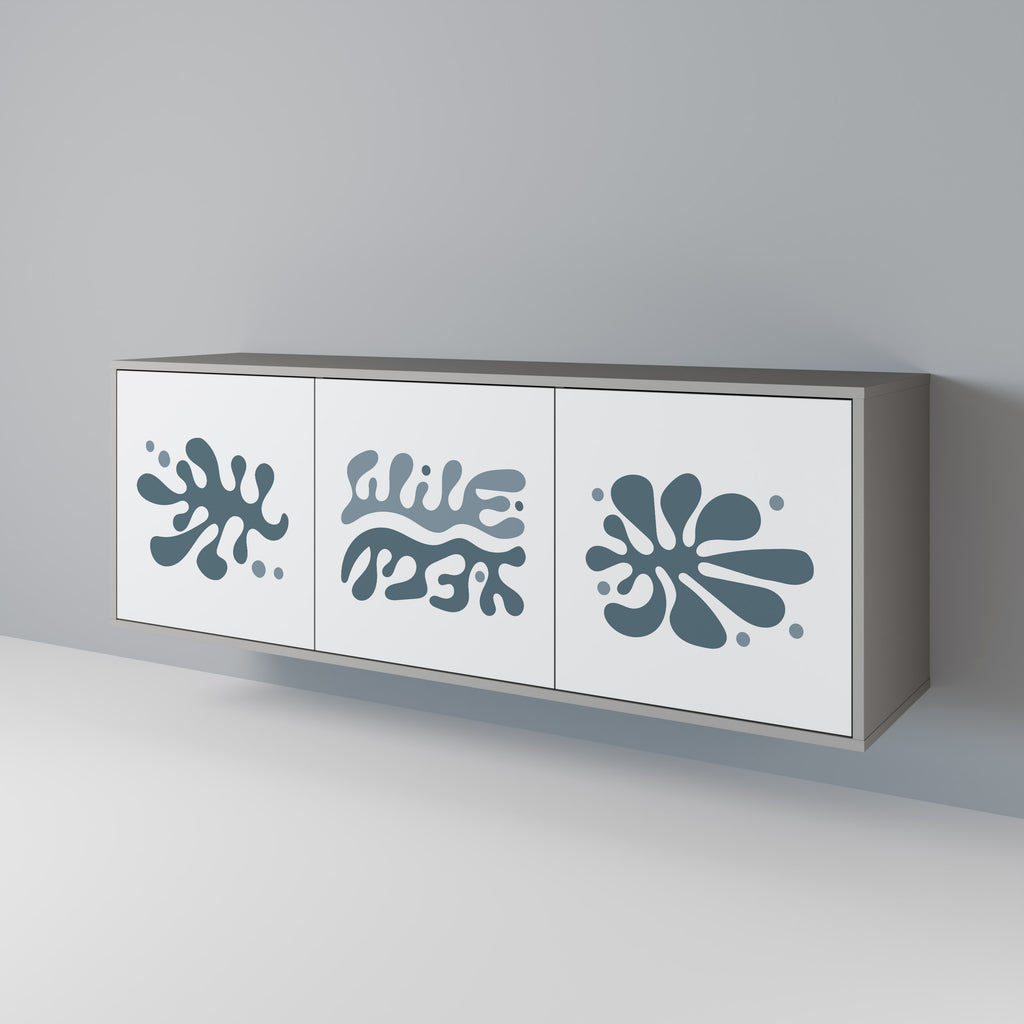 WONDERLAND VEGETATION 3-Door Sideboard in Grey Finish