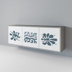 Aparador de 3 puertas WONDERLAND VEGETATION en acabado gris