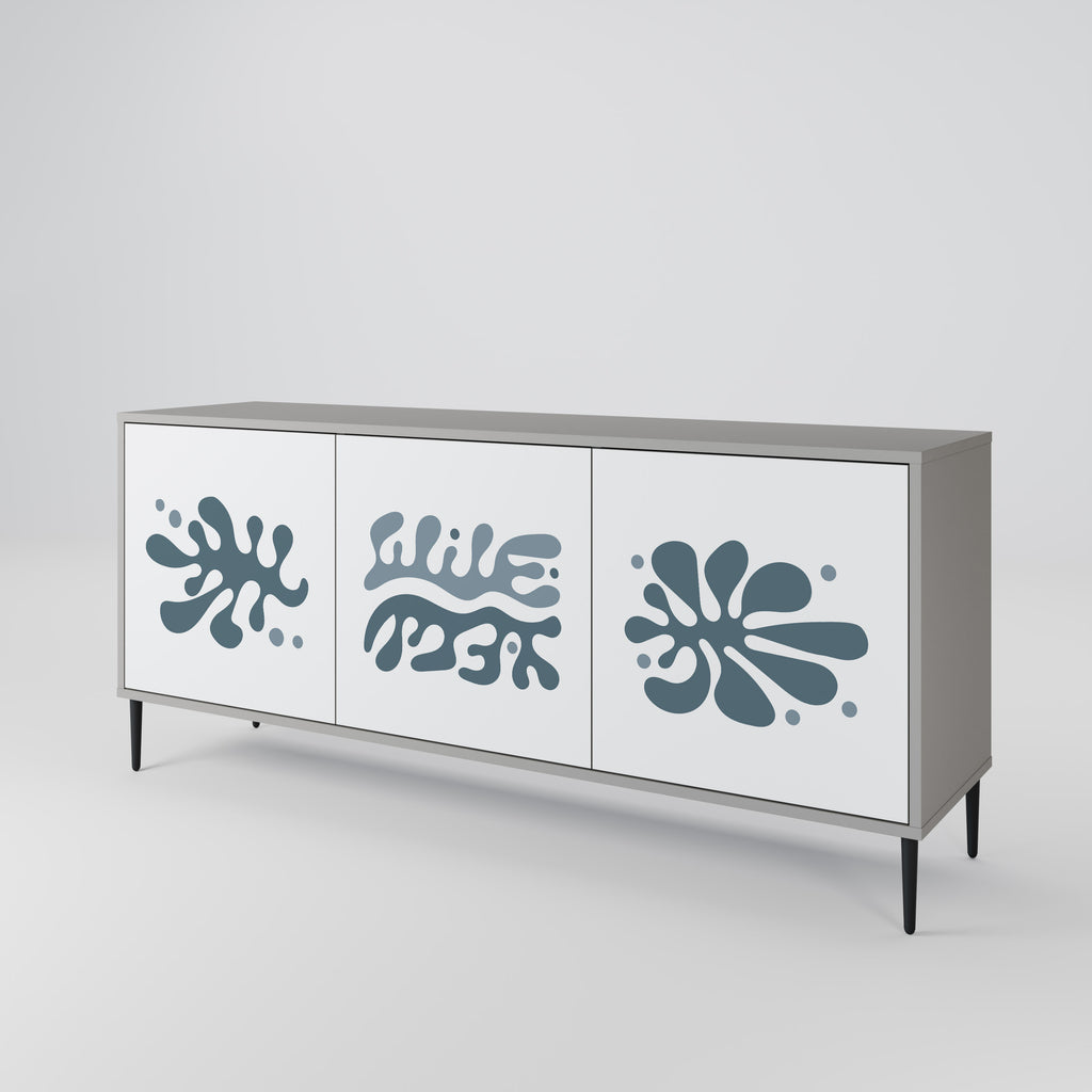 WONDERLAND VEGETATION 3-Door Sideboard in Grey Finish