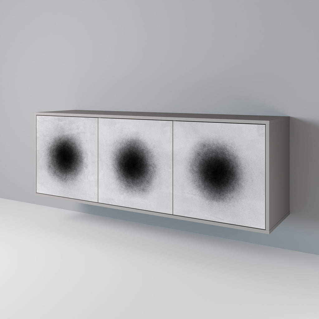 BLACK HOLE 3-Door Sideboard in Grey Finish
