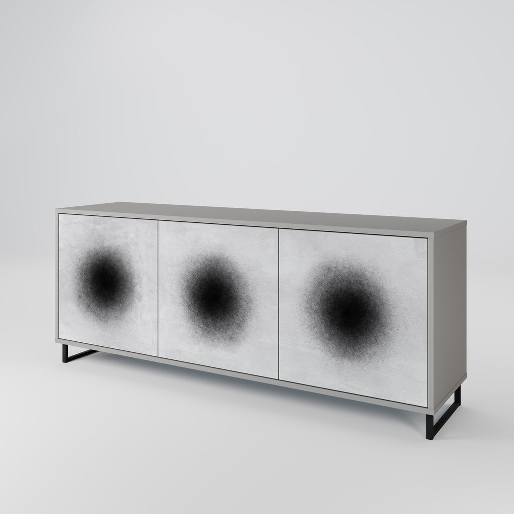 BLACK HOLE 3-Door Sideboard in Grey Finish