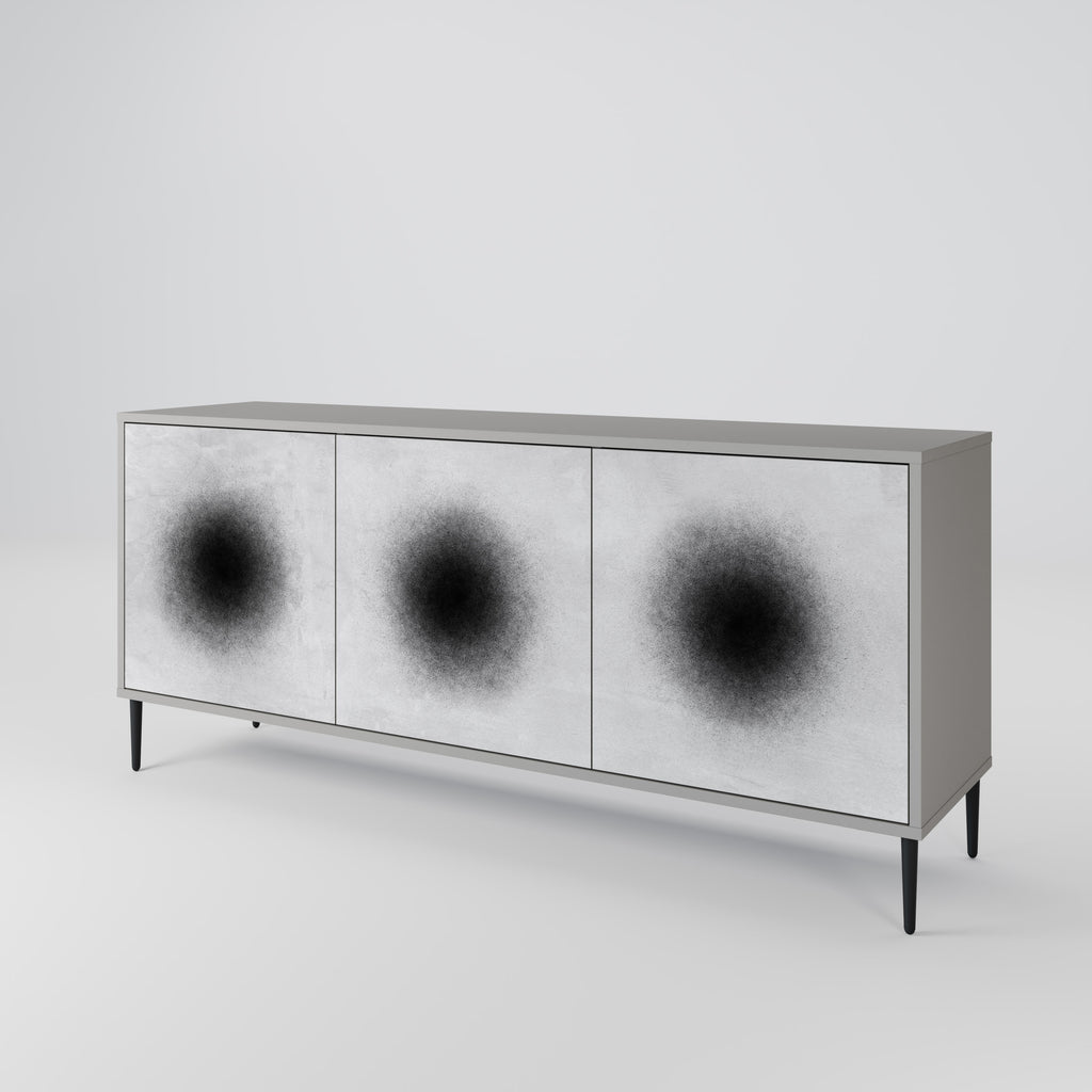 BLACK HOLE 3-Door Sideboard in Grey Finish