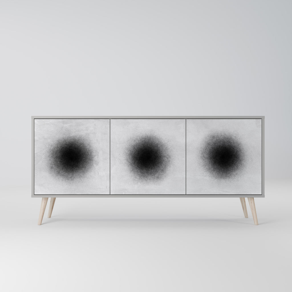 BLACK HOLE 3-Door Sideboard in Grey Finish