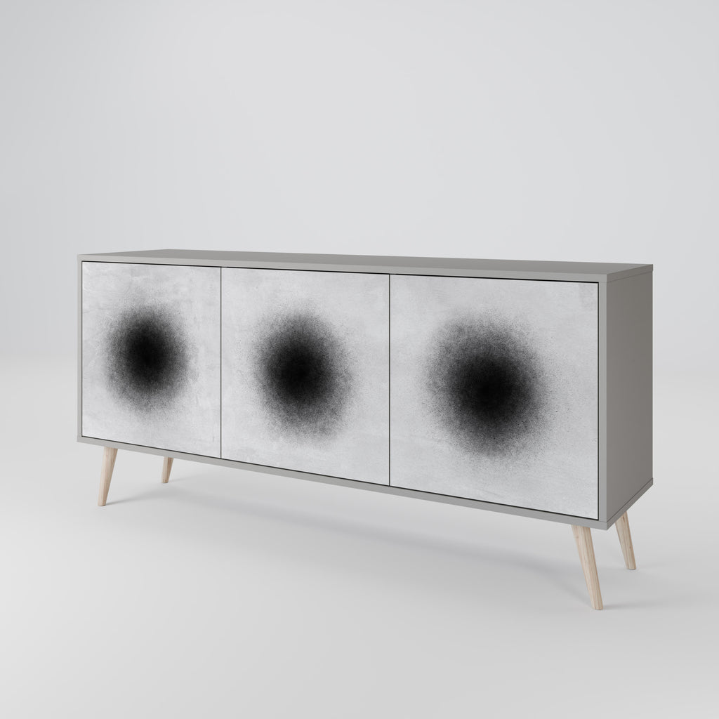 BLACK HOLE 3-Door Sideboard in Grey Finish