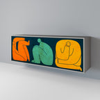 TOGETHER BUT SEPARATELY Aparador de 3 Puertas en Acabado Gris